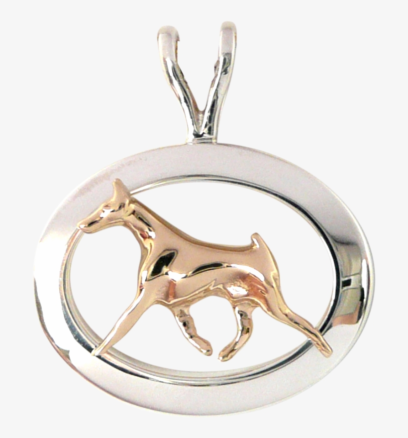 14k Gold Or Sterling Silver Doberman Pinscher In Glossy - Locket, transparent png