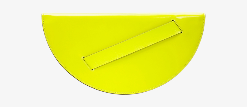 Half-circle Clutch In Chartreuse Leather - Skiff, transparent png