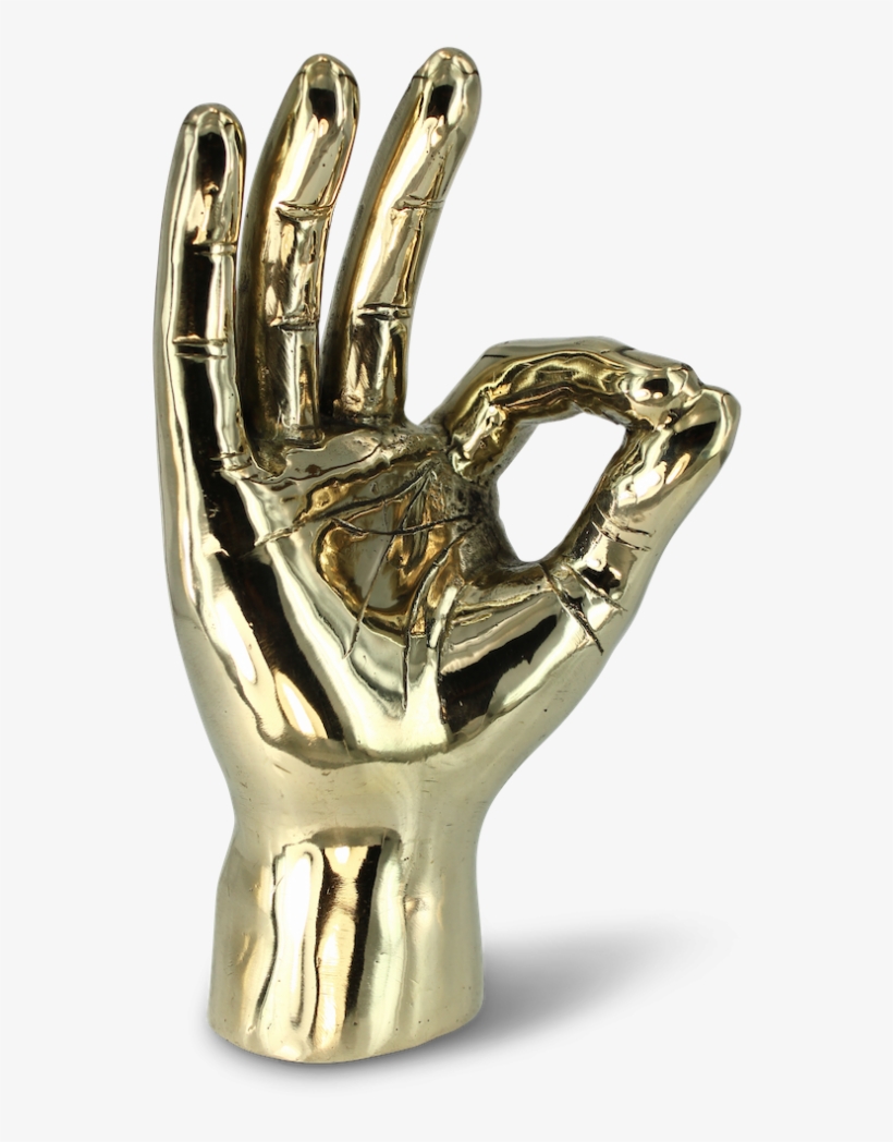 Pinchy & Co A-ok Hand - Bronze Sculpture, transparent png