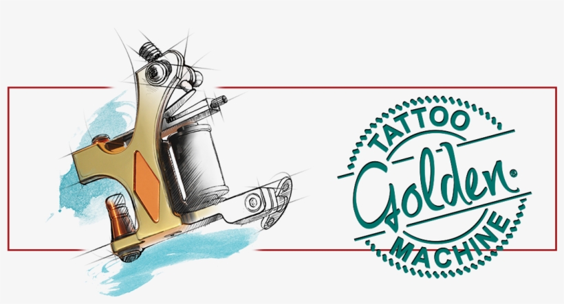 Golden Tattoo Machine® - Illustration, transparent png