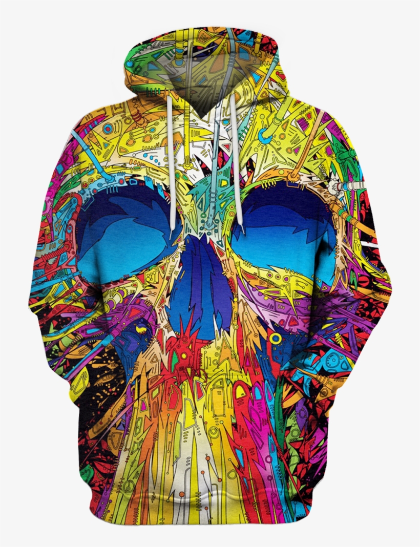 Rainbow Skull Art, transparent png