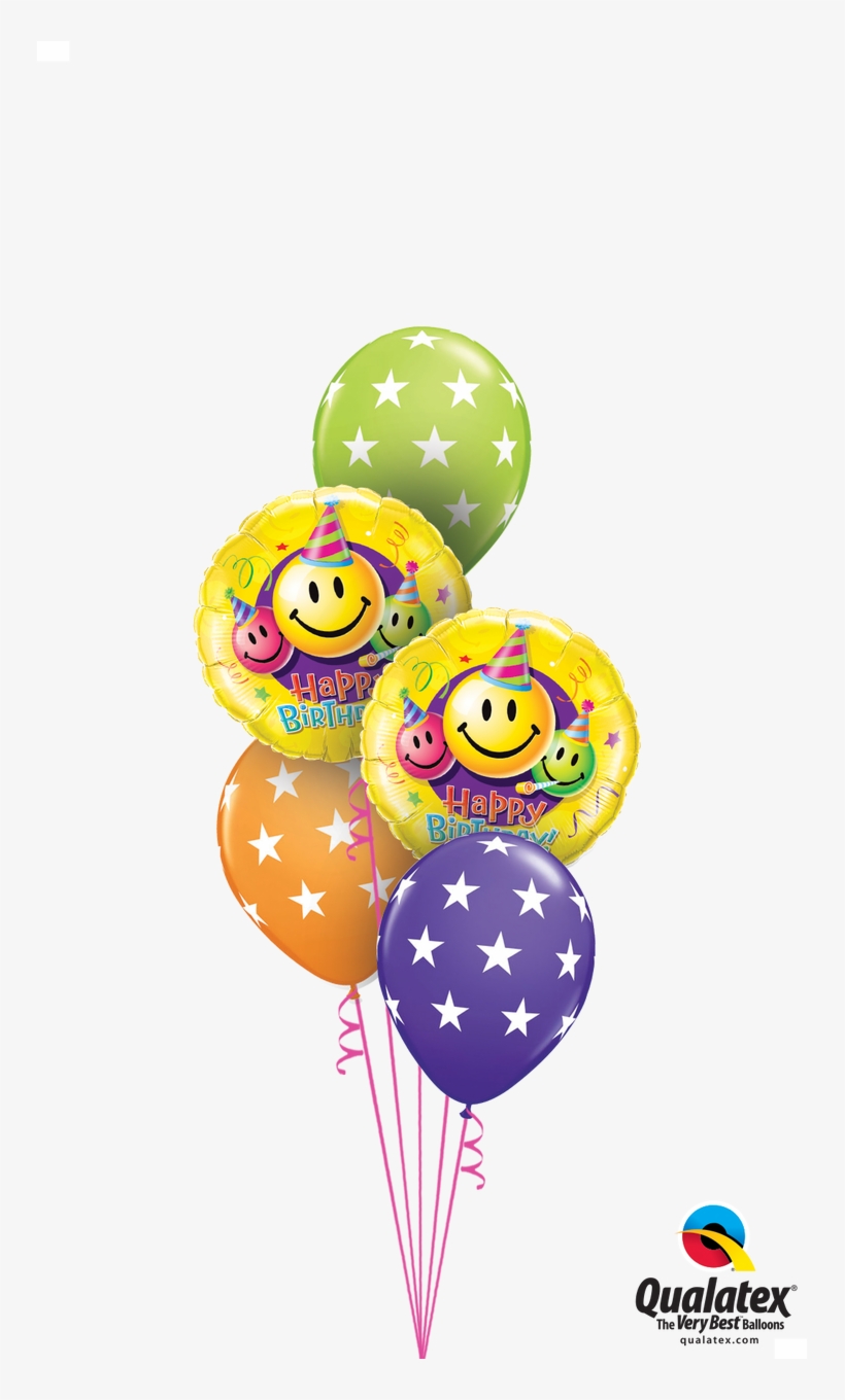 Birthday Smileys & Stars Bouquet - Qualatex Valentines Bouquets, transparent png