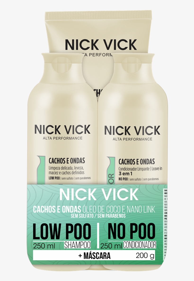 Imagem De Kit Cachos E Ondas Nick Vick Alta Performance - Glass Bottle, transparent png