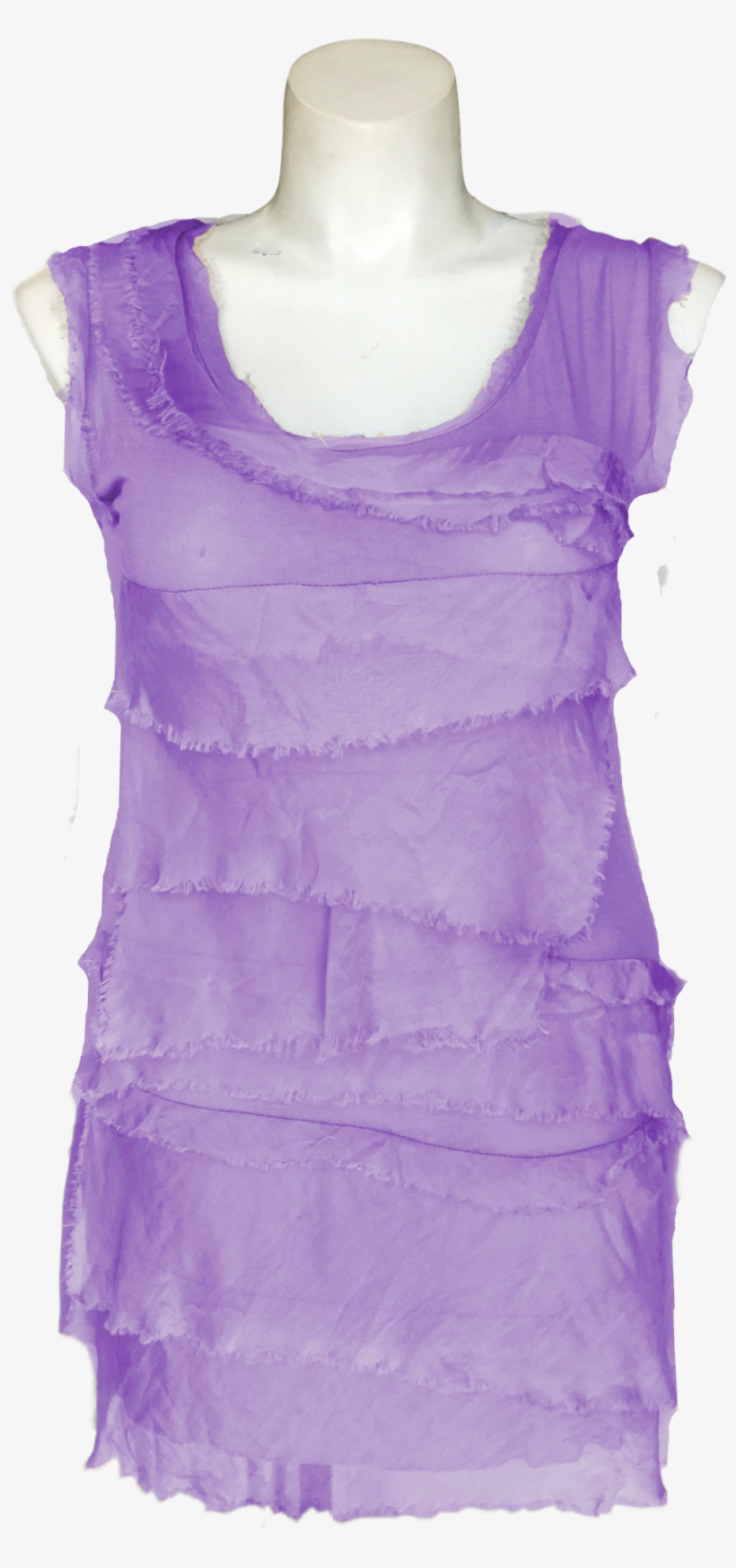 Silk Tunic With Torn Ruffle Edge Lilac - Cocktail Dress, transparent png