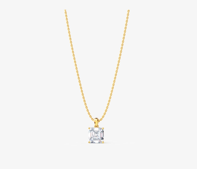 Square Emerald-cut Diamond Pendant Necklace - Locket, transparent png