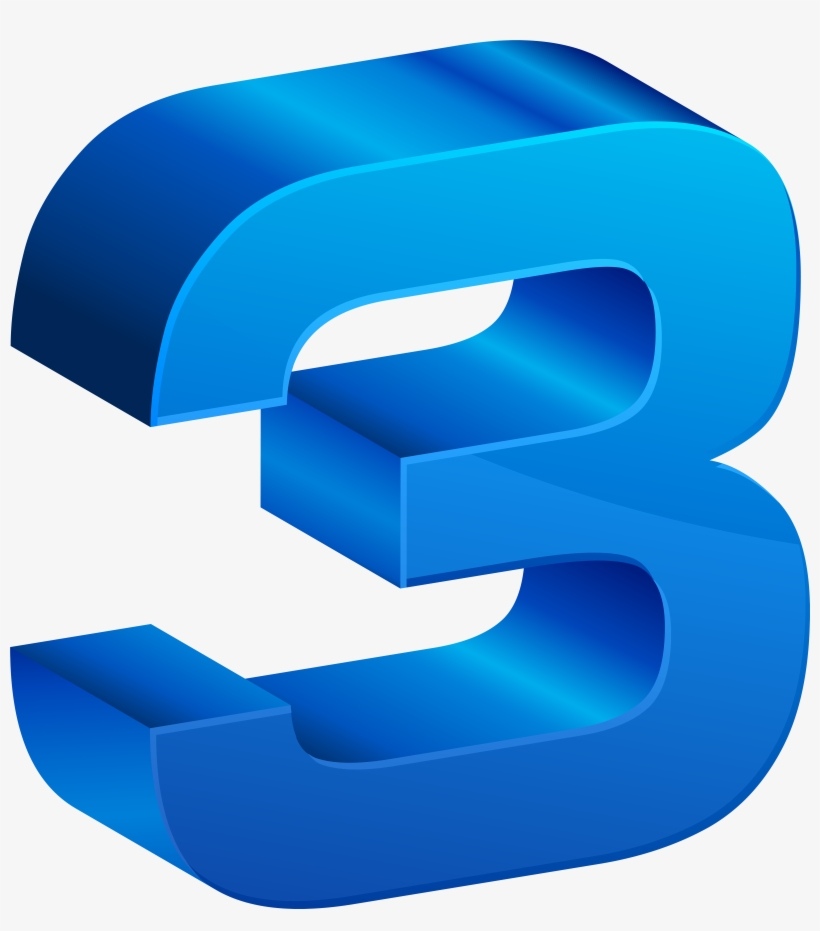 Number Three Blue Transparent Png Clip Art, transparent png