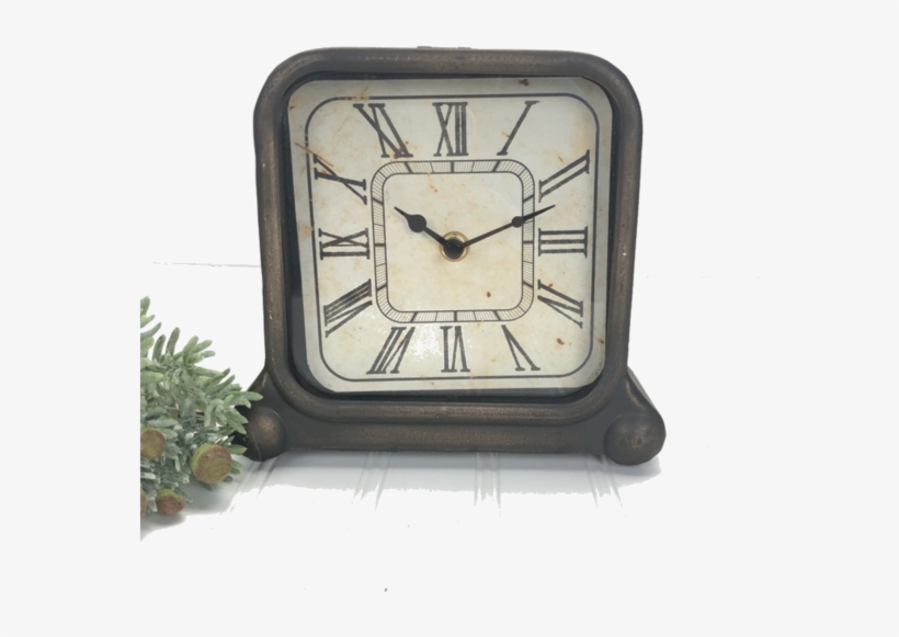 Vintage Inspired Square Clock - Quartz Clock, transparent png