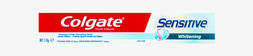 Colgate Sensitive Whitening Toothpaste 110g - Colgate, transparent png