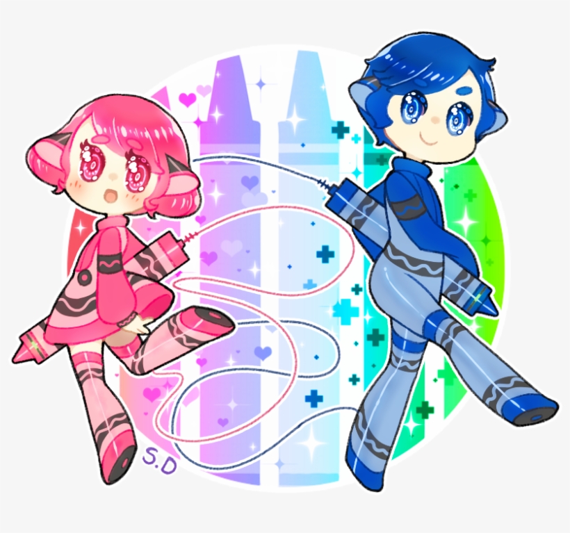 Crayola Chan And Crayola Kun Crayonoids - Cartoon, transparent png