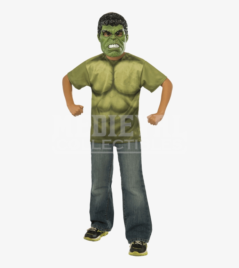 Kids Avengers 2 Hulk Costume Top And Mask Set - Kid Costume Transparent Hulk, transparent png