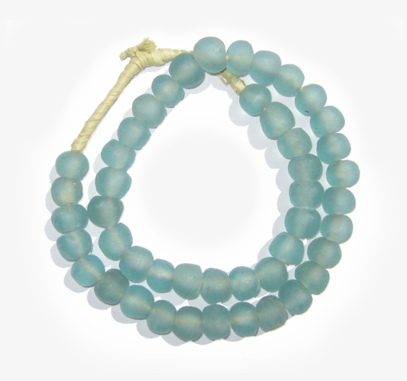 Medium African Marine Glass Bead Necklace, transparent png