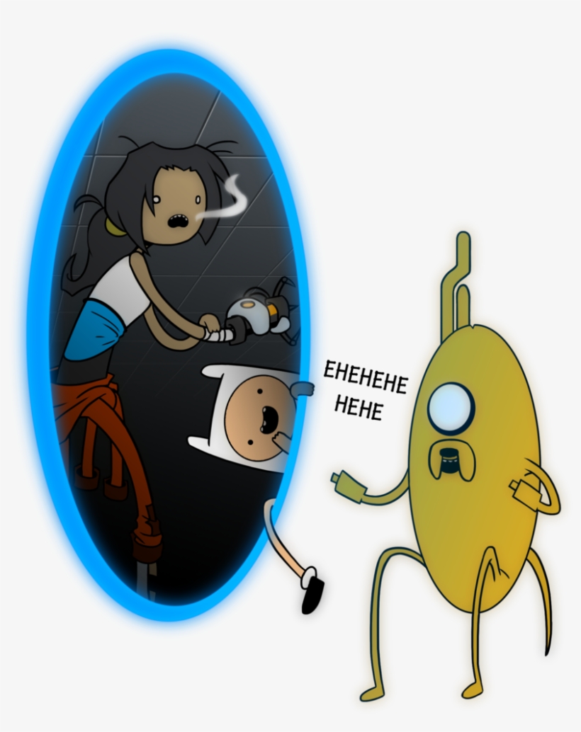 "adventure Time Thinks With Portals" By Treblechibi - Portal 2 Adventure Time, transparent png