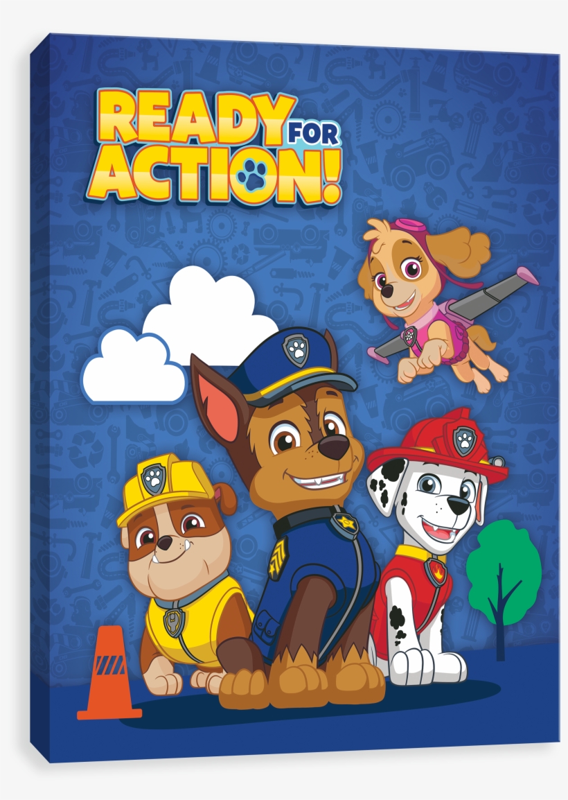 Paw Patrol Ready For Action Gallery Wrapped Printed - Paw Patrol Ready For Action, transparent png