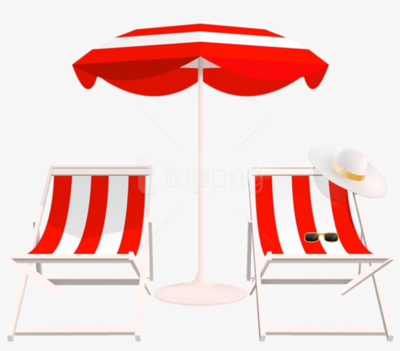 Free Png Download Beach Umbrella And Chairs Png Clipart - Transparent Beach Chair Png, transparent png