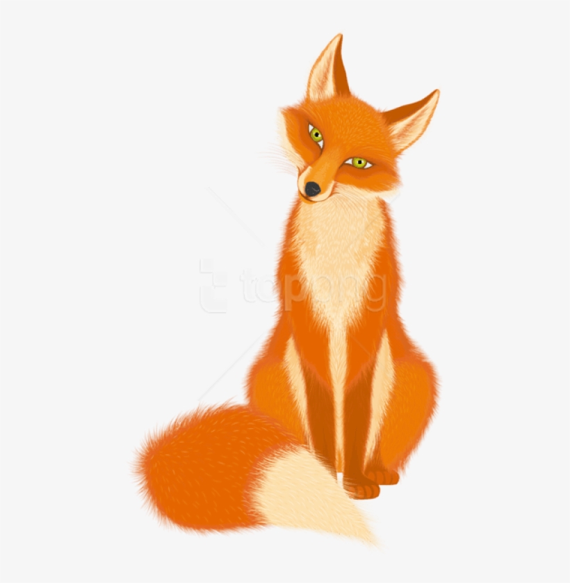 Free Png Download Transparent Cartoon Fox Clipart Png - Cartoon Fox Sitting Down, transparent png