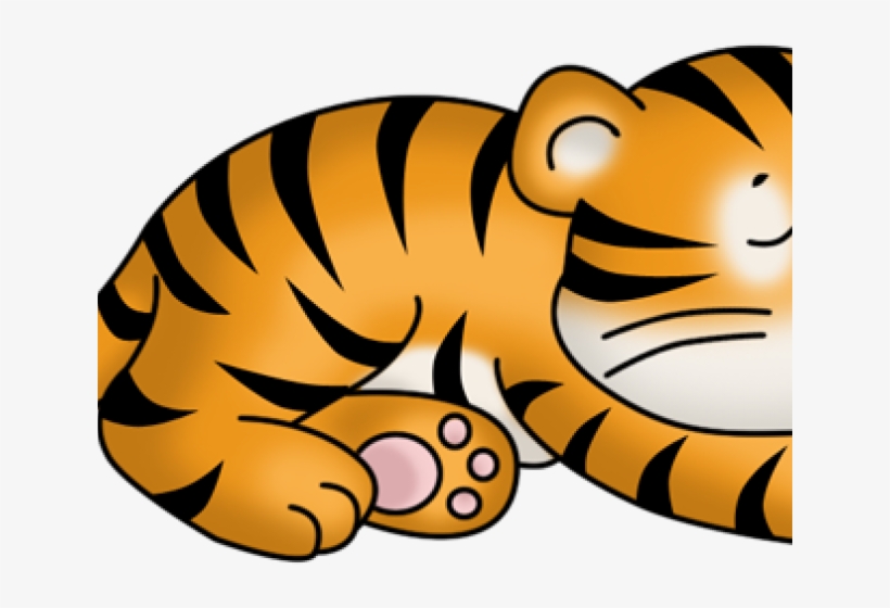 Tiger Clipart Sleeping - Sleeping Tiger Clipart, transparent png