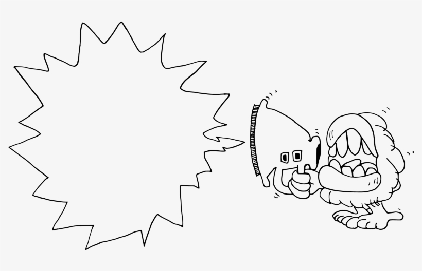 This Png File Is About Loud , Comic , Calling Out , - Line Art, transparent png