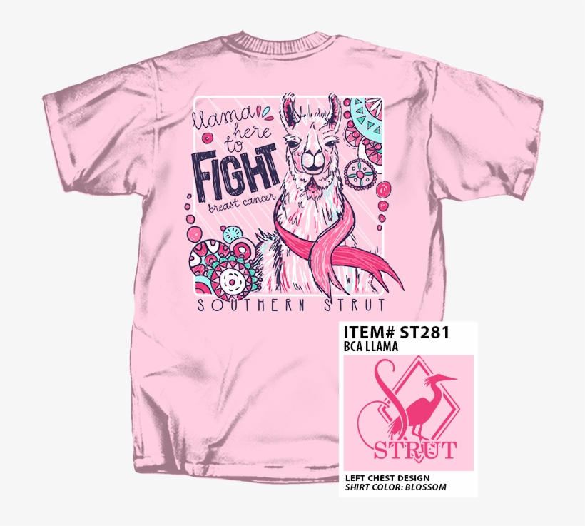 Breast Cancer Awareness Llama T-shirt - Shirt, transparent png
