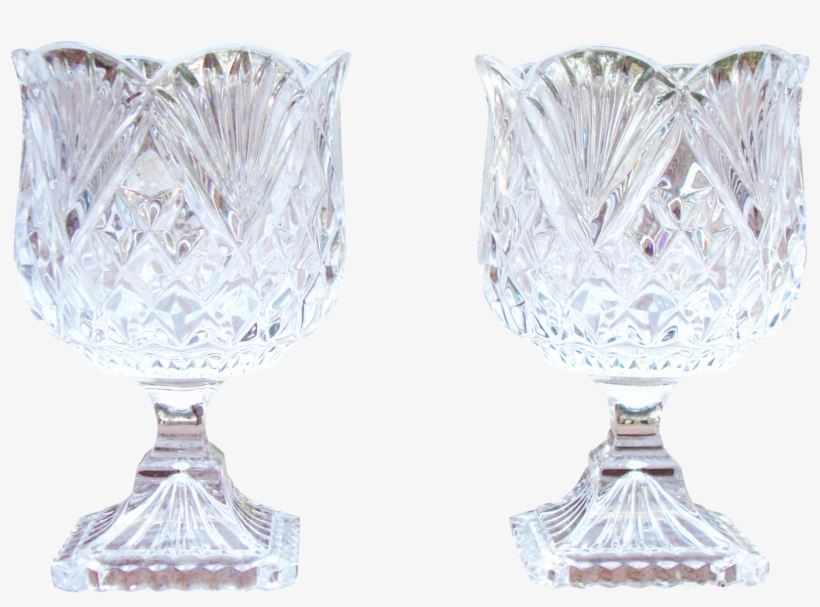 [sold] Crystal Glass Goblet Candle Holders - Wine Glass, transparent png