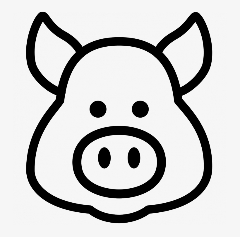 Medium Size Of How To Draw A Pig Face Cartoon Do You - Pig Head Black And White, transparent png