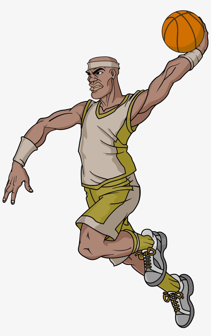 Cool Cartoon Character With Basketball Clipart - Cartoon Character Basketball Player Cartoon, transparent png