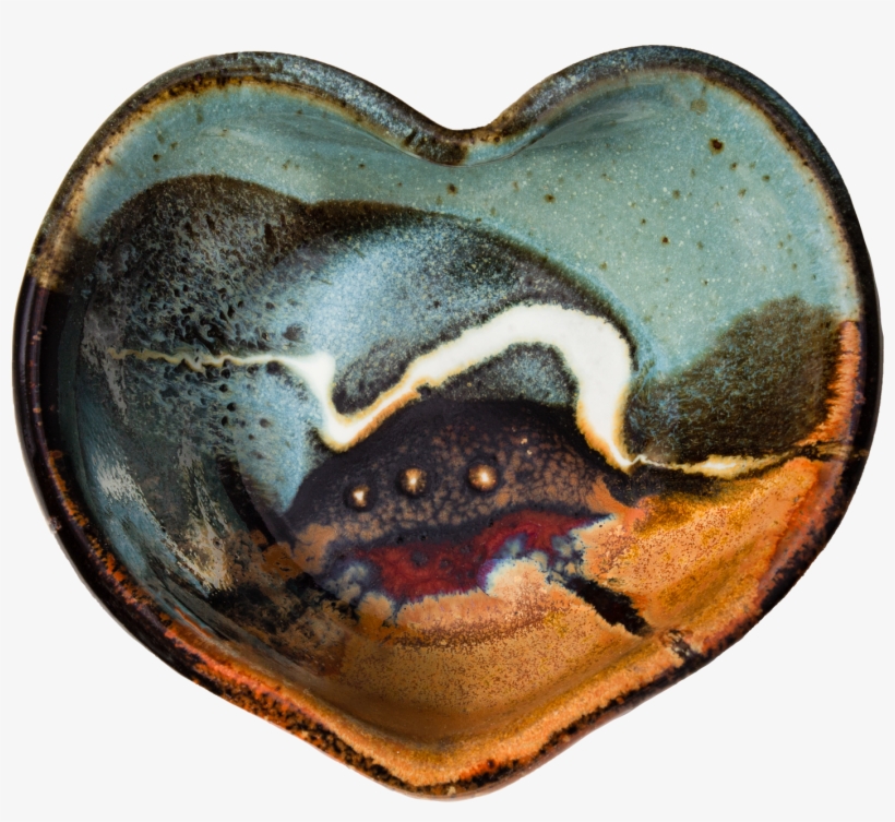Sage-brown Handmade Pottery Heart Bowl - Heart, transparent png