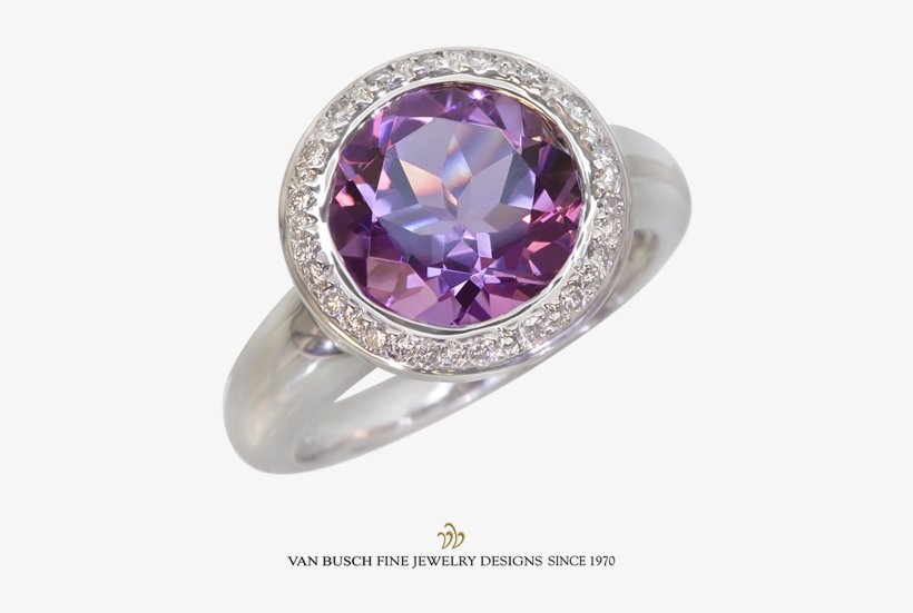 Center Mounted Round Brilliant Cut Amethyst, - Diamond, transparent png