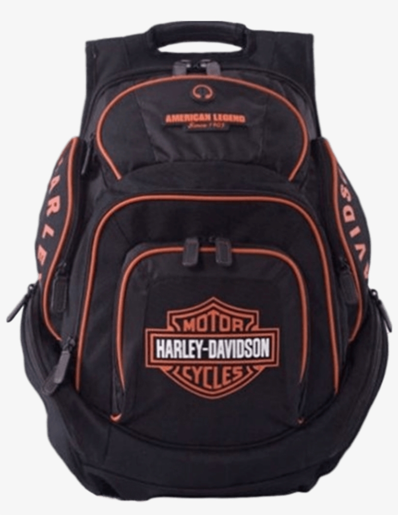 Harley Davidson Bar & Shield Deluxe Backpack Orange/black - Harley Backpack, transparent png