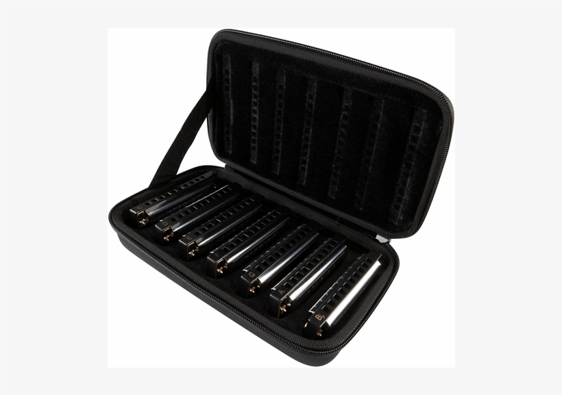 Hohner 1501/7c Blues Band 7-piece Harmonica Set - Leather, transparent png