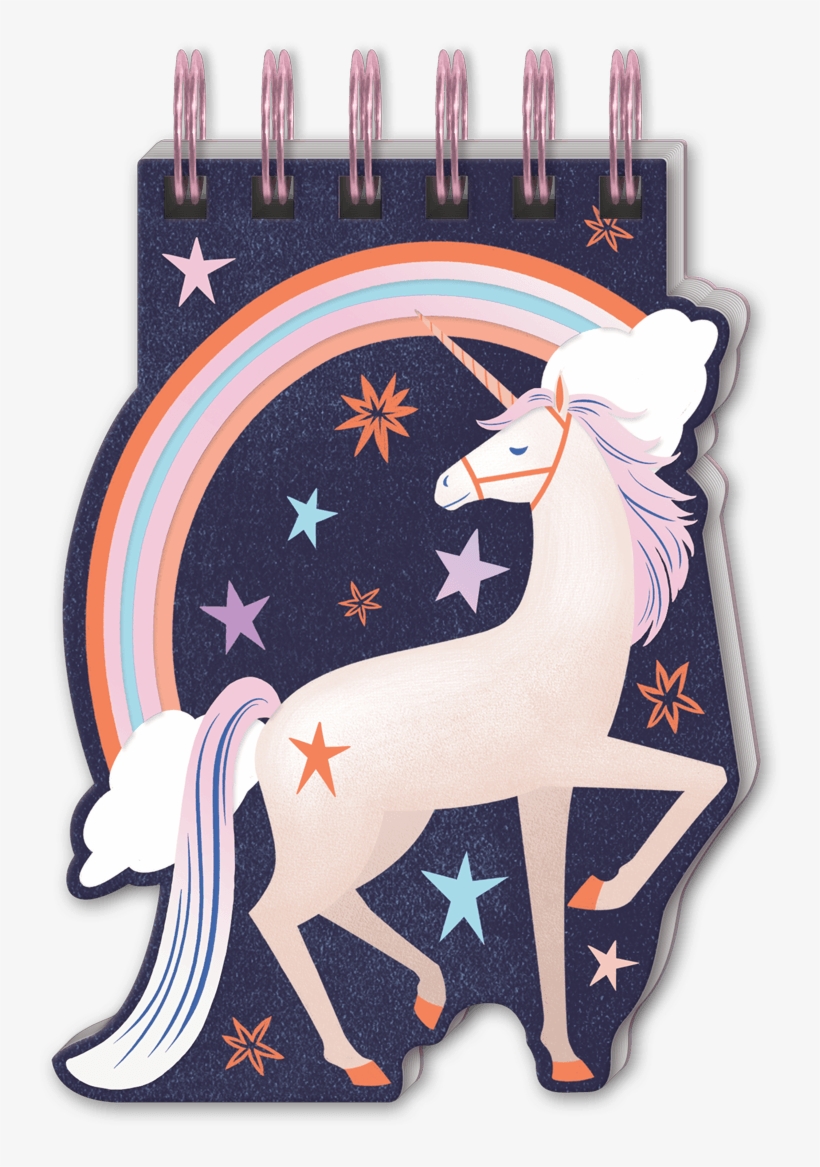 Unicorn Rainbow Spiral Note Pad - Illustration, transparent png