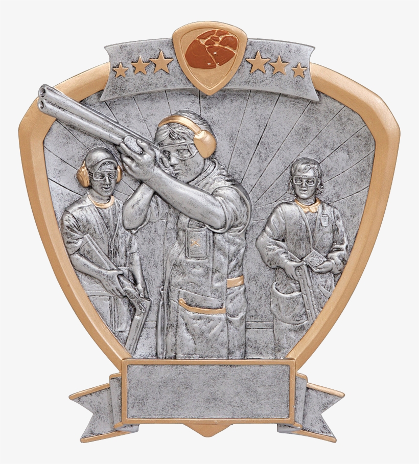 Shield Series Silver And Gold Sport Activity Resin - Trap Shooting Trophies, transparent png