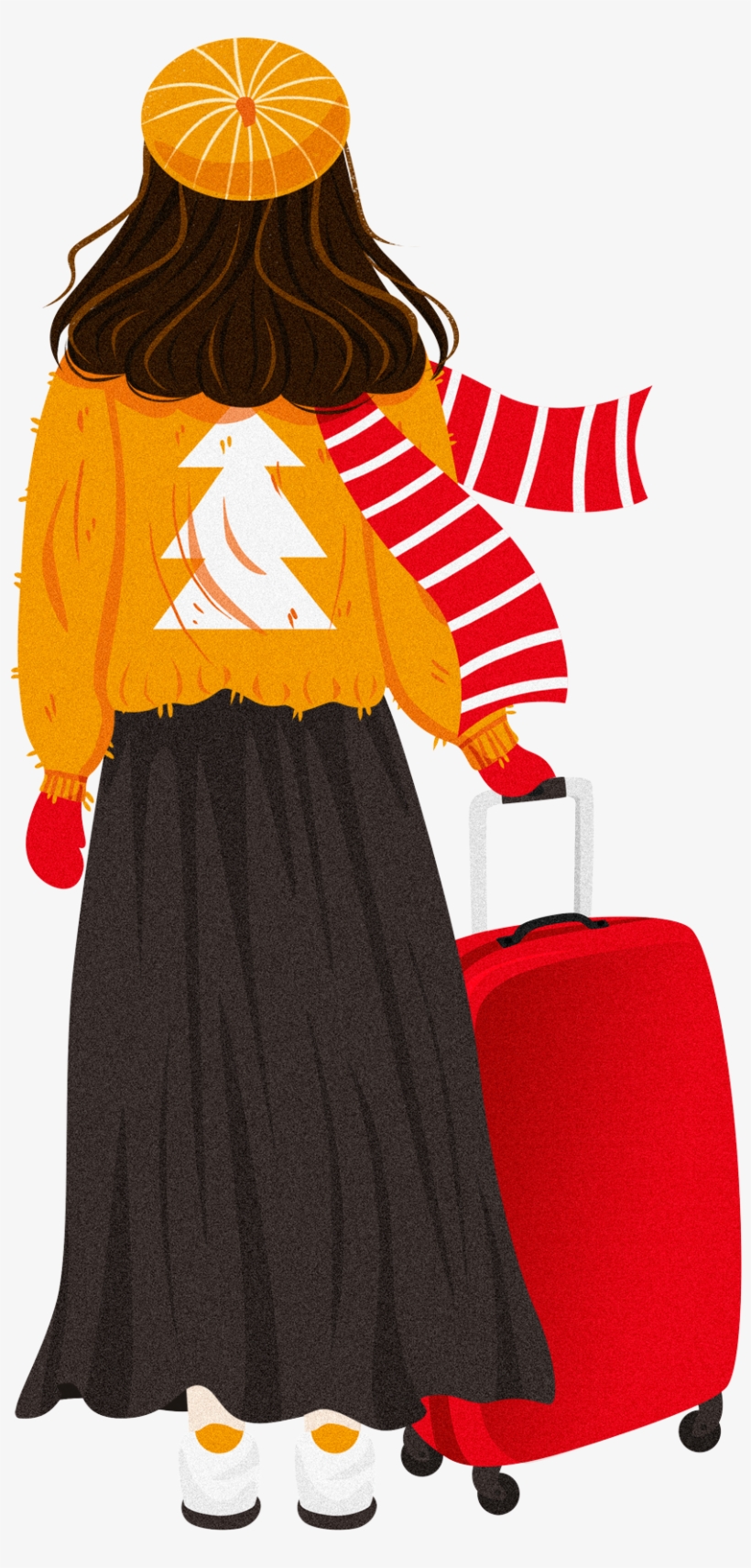 Girl New Year Baggage Home Png And Psd - Skirt, transparent png