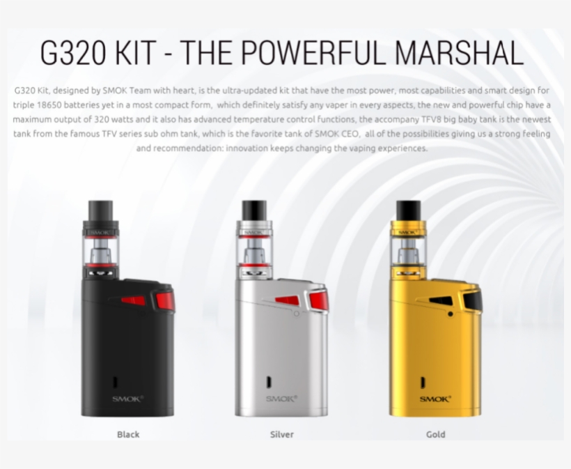 Kit Smok G320 Marshal - Smok Marshal G320 Kit, transparent png