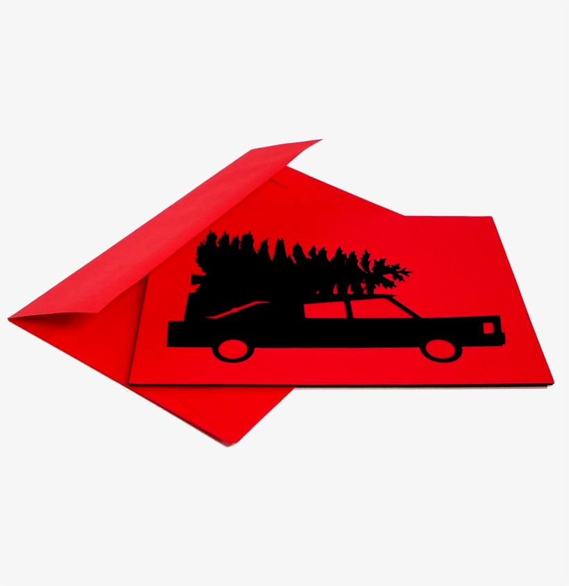 Hearse With Christmas Tree - Silhouette, transparent png
