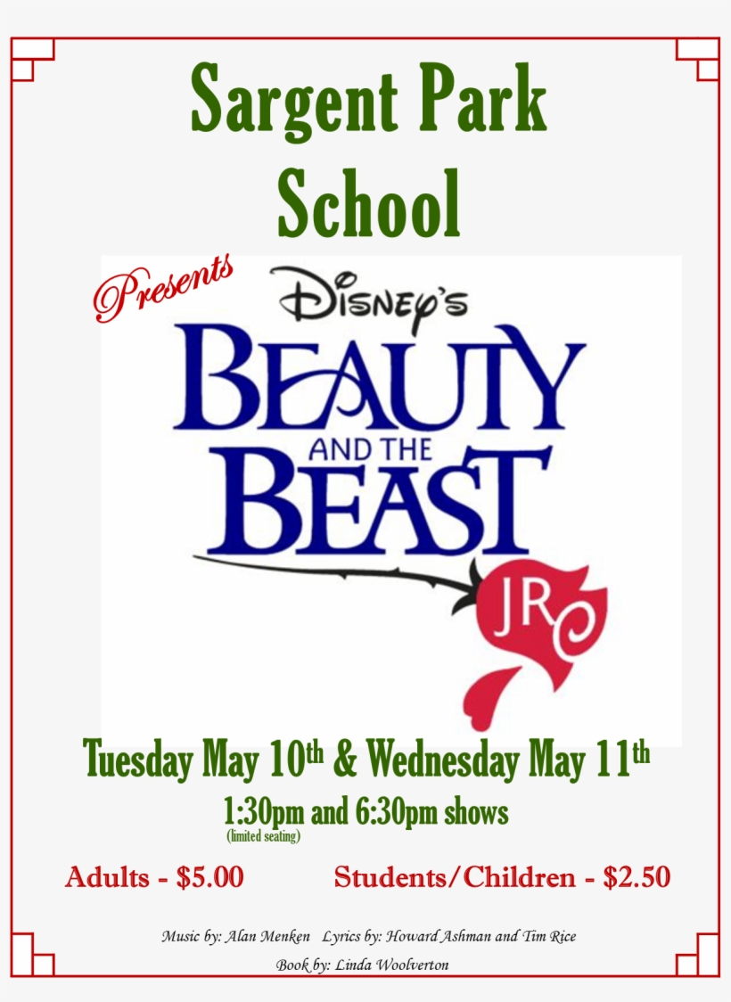 Sargent Park Will Be Presenting The Musical "beauty - Beauty And The Beast Jr, transparent png
