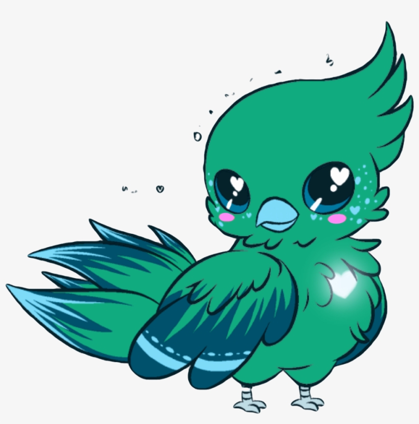 #parrot #kawaii #cute #blue #bird #pirate #yellow #beak - Cartoon Kawaii Cute Birds, transparent png