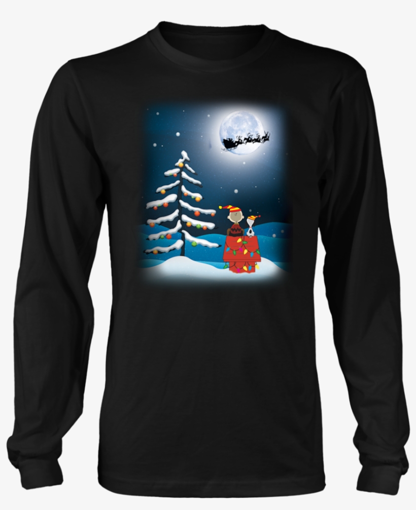 Charlie Brown And Snoopy Christmas Night Light T Shirt - Science Related Christmas Shirts, transparent png