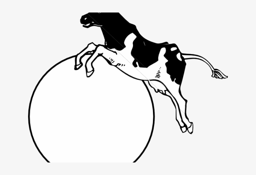 Jump Clipart Moon - Cow Jumping Over The Moon Clipart, transparent png