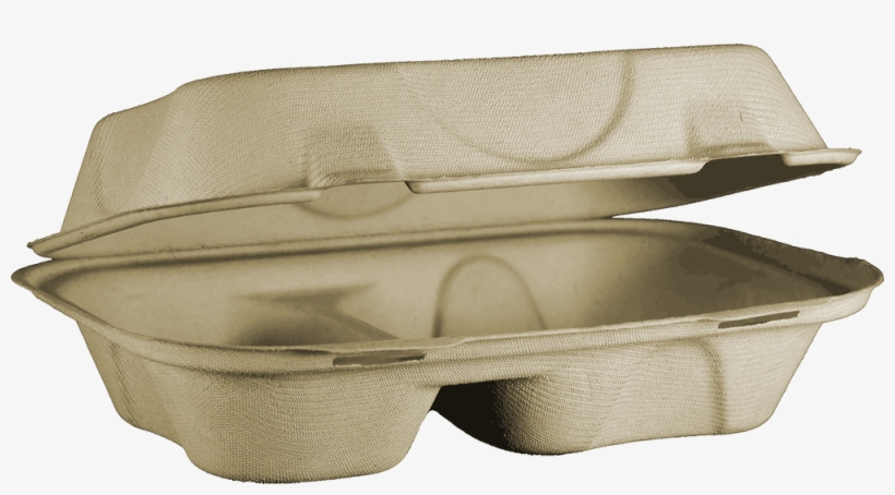 9x6x3″ Fiber Clamshell, 2-compt - Box, transparent png