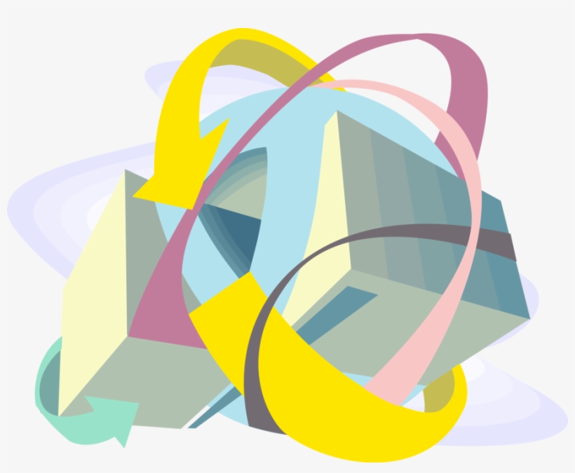 Vector Illustration Of Large Blocks With Circular Arrow - Arrow, transparent png