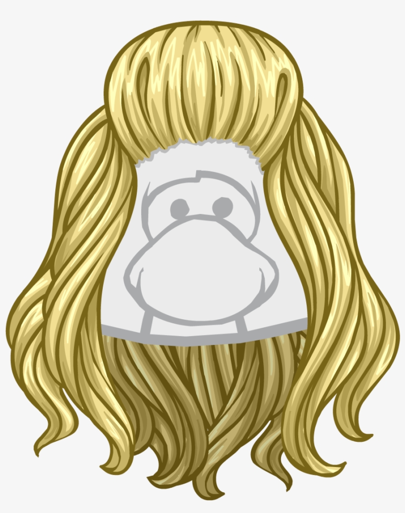 The Shore Thing - Club Penguin Blonde Wig, transparent png
