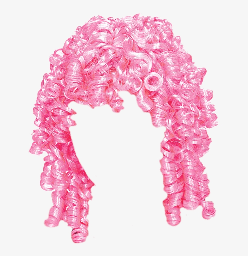 Wig Pink Curly - Pink Curly Hair Png, transparent png
