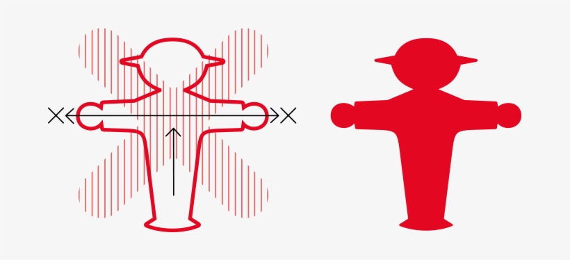 Use The Fat, Outspread Arms Of The Front-facing Little - Ampelmännchen Png, transparent png