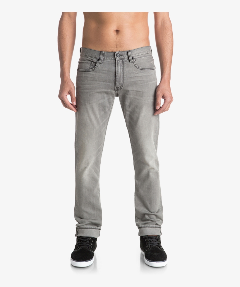 Slim Banner - Jeans Distorsion Grey Damaged 34, transparent png