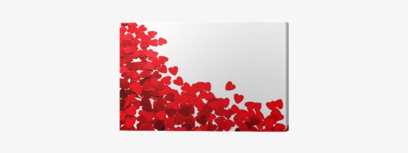 Red Heart Shaped Confetti Background Or Horizontal - Confetti, transparent png