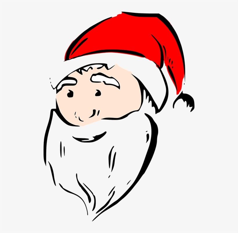 Beard Clipart Xmas - Santa Face, transparent png