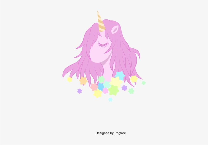 Cute Magical Unicorn Head Vector Design, Unicorn, Vector, - Vector Graphics, transparent png