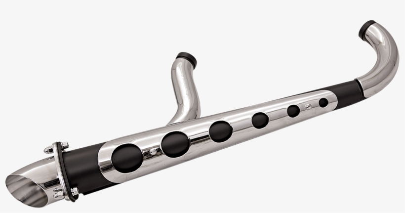 Covingtons Chrome & Black Hot Rod Motorcycle Exhaust - Covingtons Customs Hot Rod 2-into-1 Exhaust System, transparent png