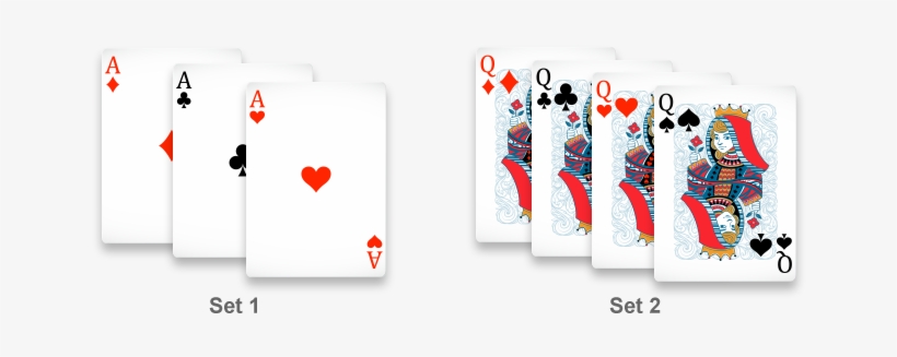 A Set Is A Hand Consisting Of Three Or Four Cards That - Ace, transparent png