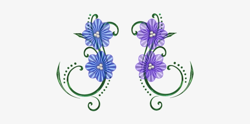 Flower Pearls Design Swirl Floral Glass Si - Png Victorian Flower Png, transparent png